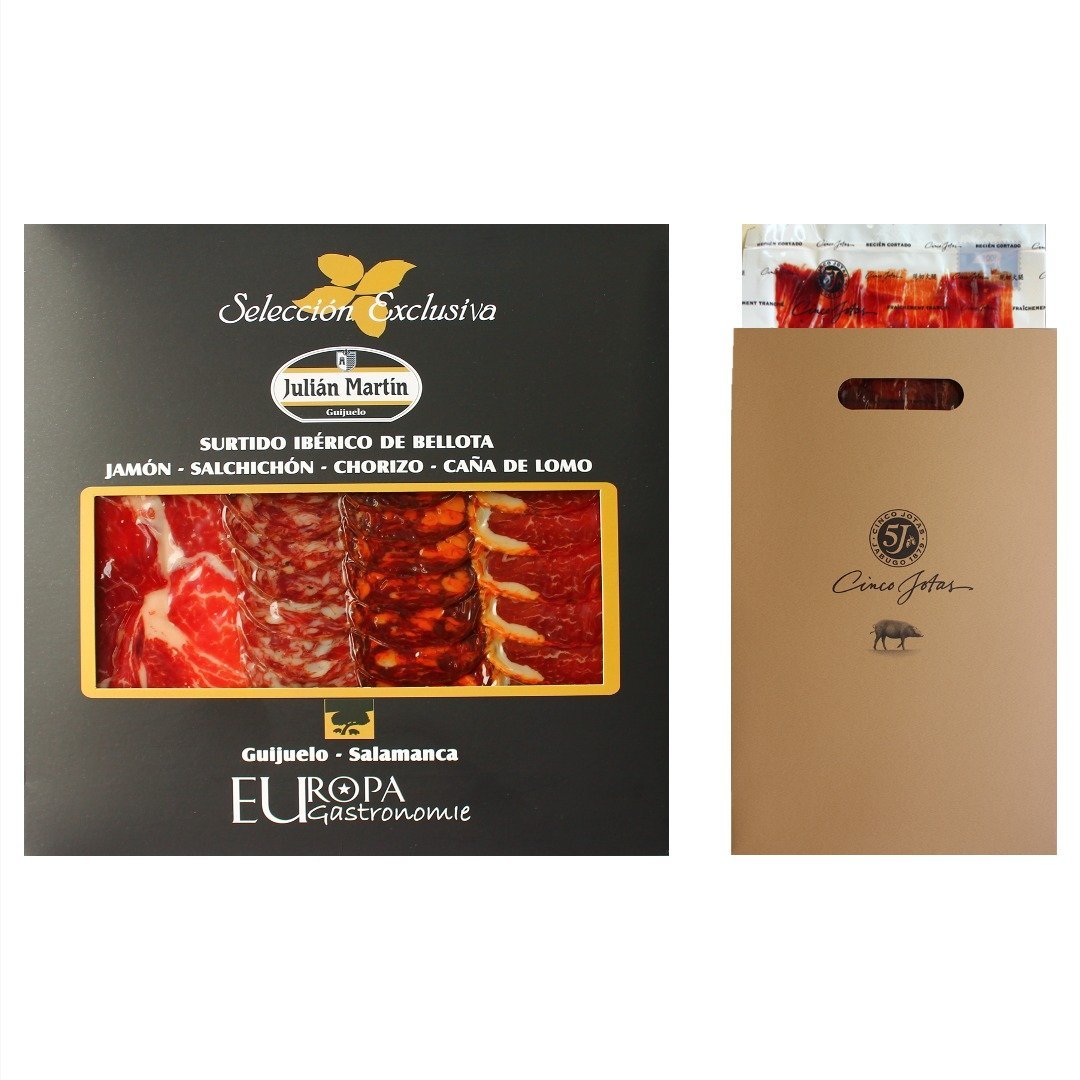 PACK Duo Iberico 230 gramos - Surtido Iberico 150g Jamon 5J80g - La Iberica Jamoneria