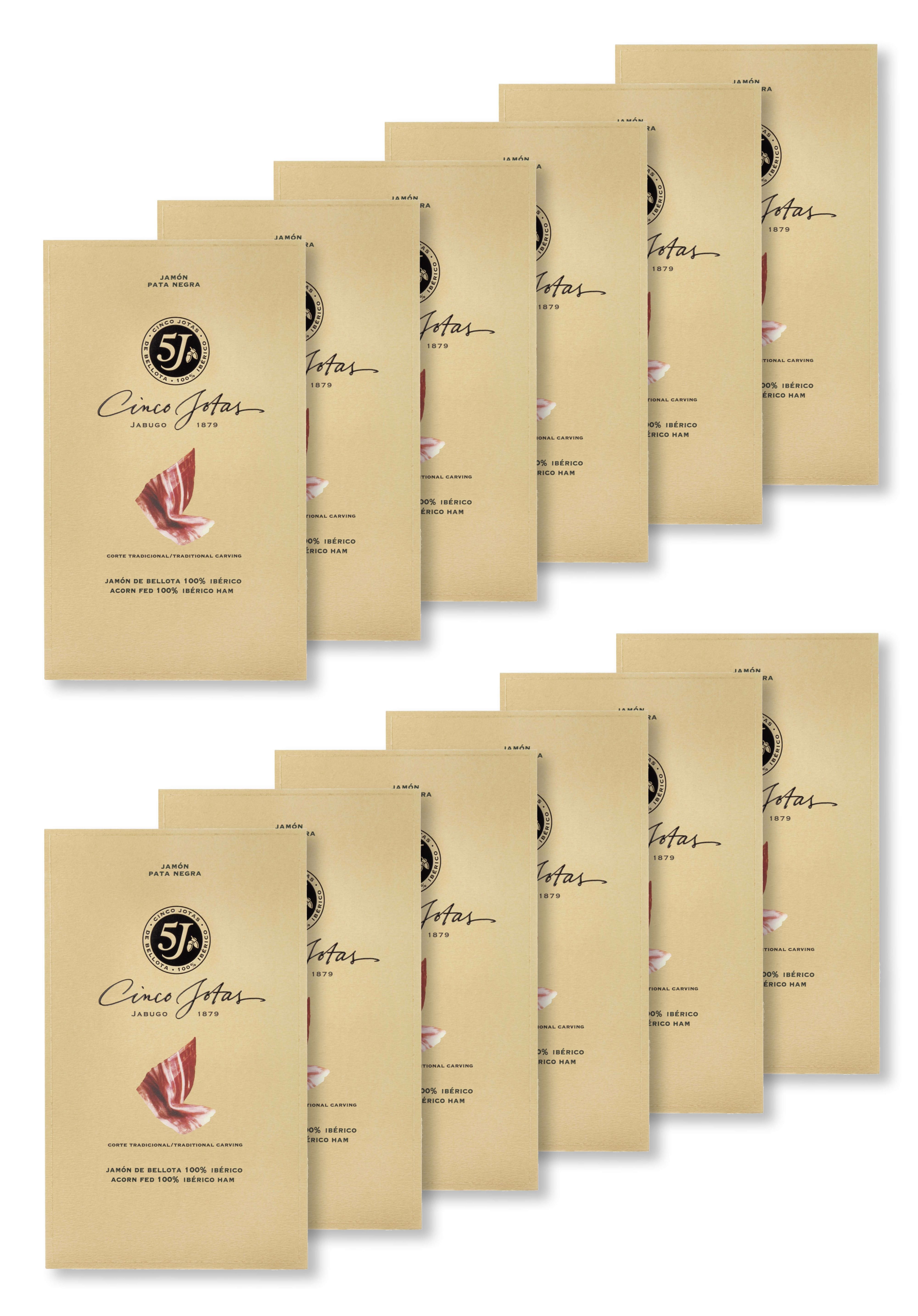 CINCO JOTAS | Jamon Bellota 100 Iberico PACK 12 Uds. Regalo - La Iberica Jamoneria