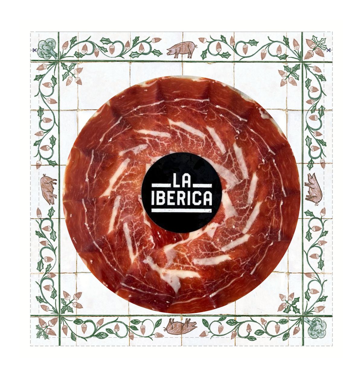 IBÉRICO 50g | Jamón 50% Ibérico CORTADO A CUCHILLO - La Iberica Jamoneria